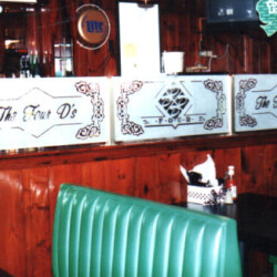 A wooden wall in a restaurant.