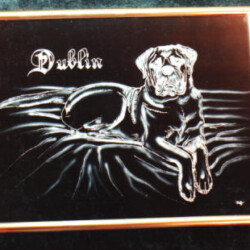 An image of a dog laying on a bed.