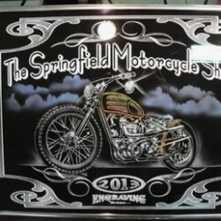 The springfield motorcycle show is on display.